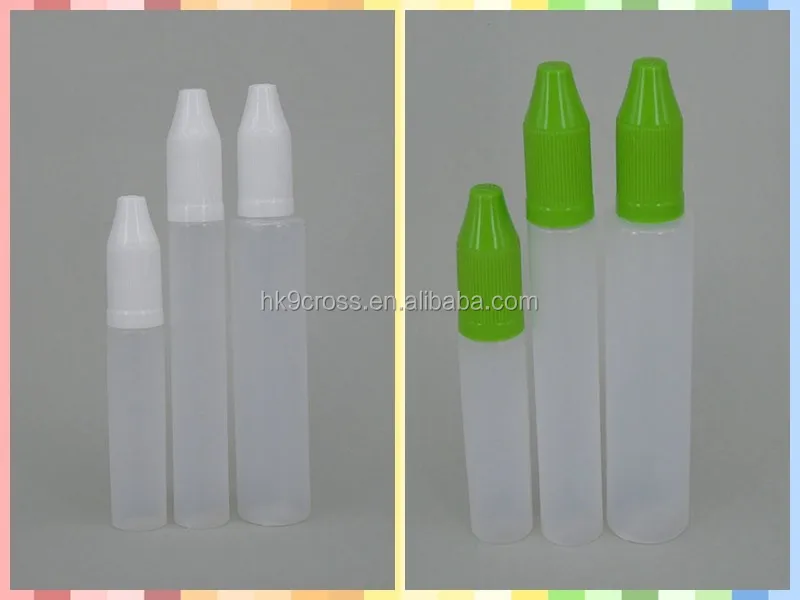 Оптовая PE 15 мл 30 мл пластиковые электронные жидкие pen форма бутылки с красочными крышкой для косметической