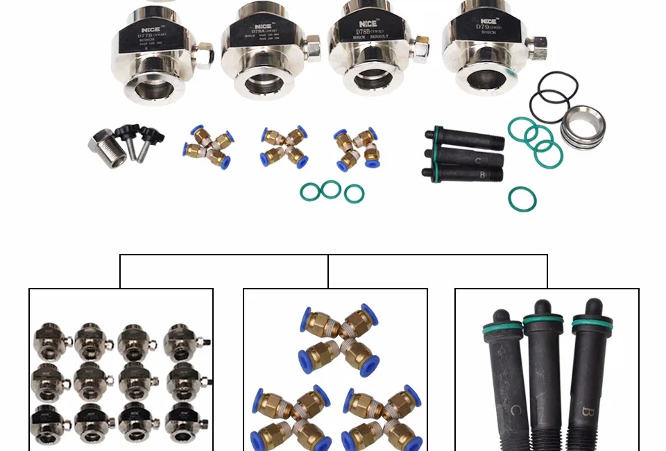 2016 new 12pcs Tool Kits Common Rail Diesel Truck Injector Adapter Holder