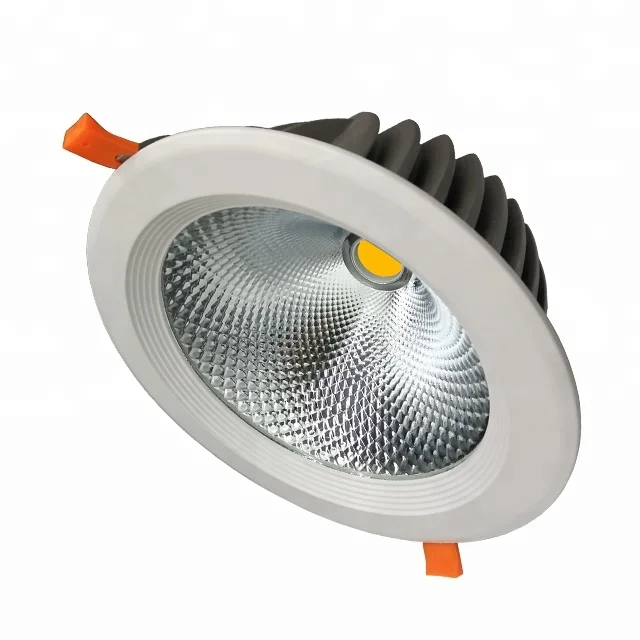 Circular COB Led Downlight 30W Adjustable Kit Shell Free Sample Hotel Downlight Undecorated Embedded Downlight