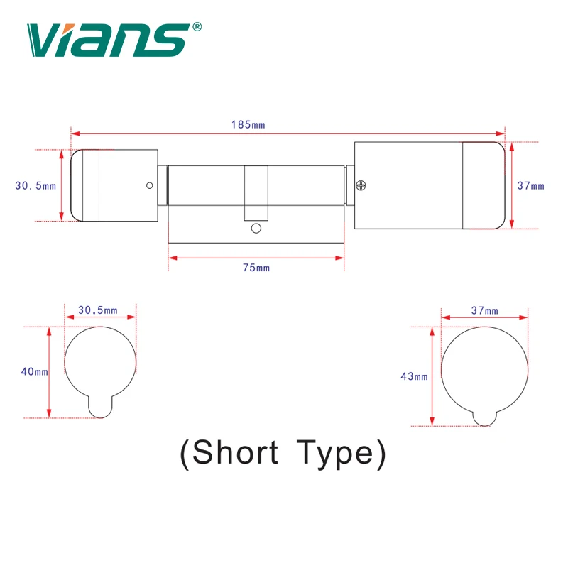High Security Electronic Euro  Smart  Lock Cylinder with RFID Card