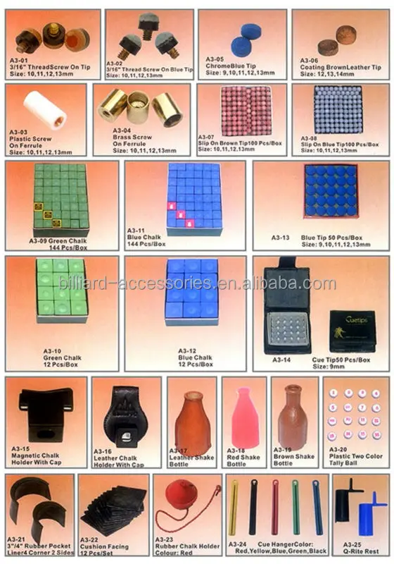 Factory Direct Sales billiard pool table , billiard accessories