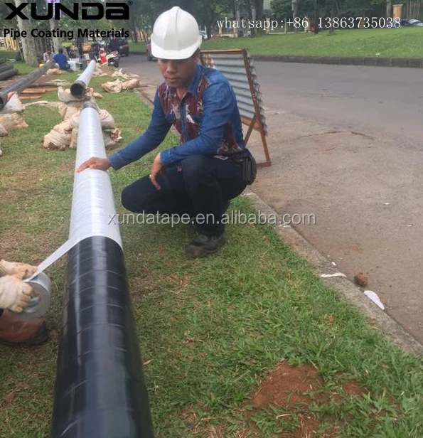 black and white color polyethylene butyl cold applied tape for wrapping gas pipe equal to 980 series