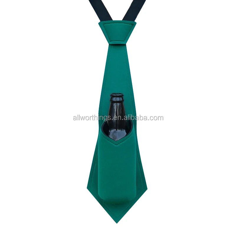 neoprene necktie can cooler tie can cooler holders with pocket for can beer and beer bottles