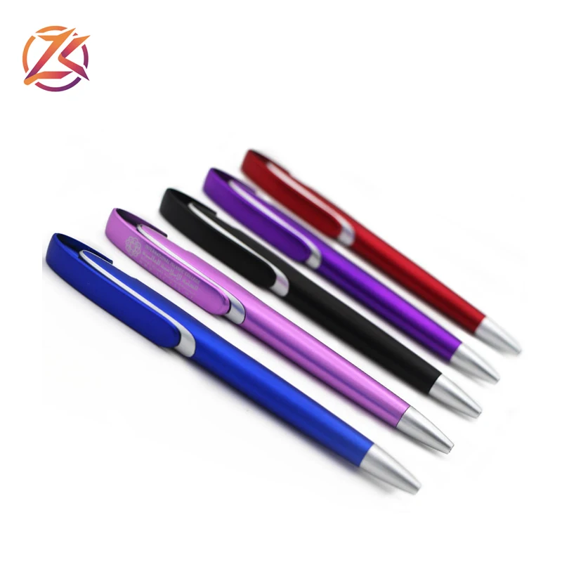 Flat custom logo spray advertising ballpoint pen for promotion