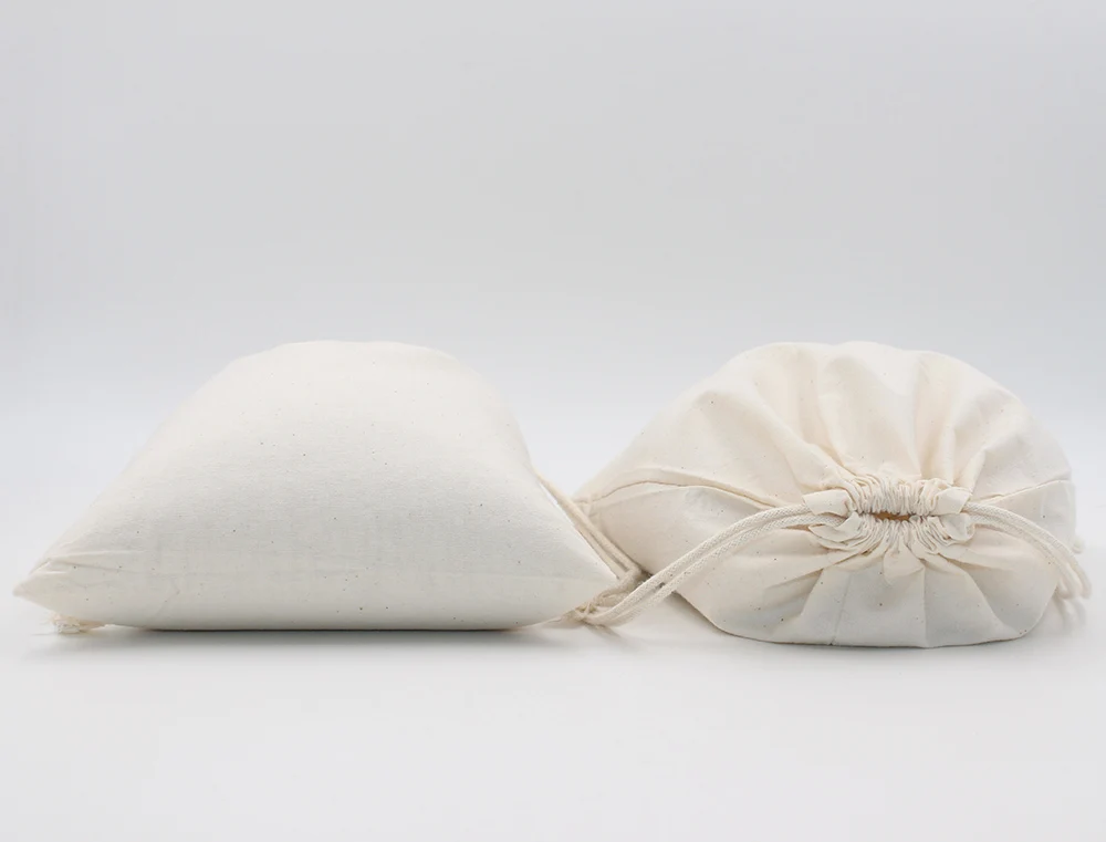 Cotton Environmental Reusable Women Men Travel Shopper Tote Storage Bags Drawstring Shopping Bag