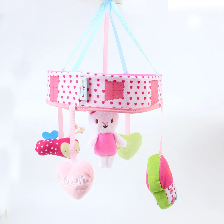 Pink Rabbit Musical Crib Mobile Baby hanging toys