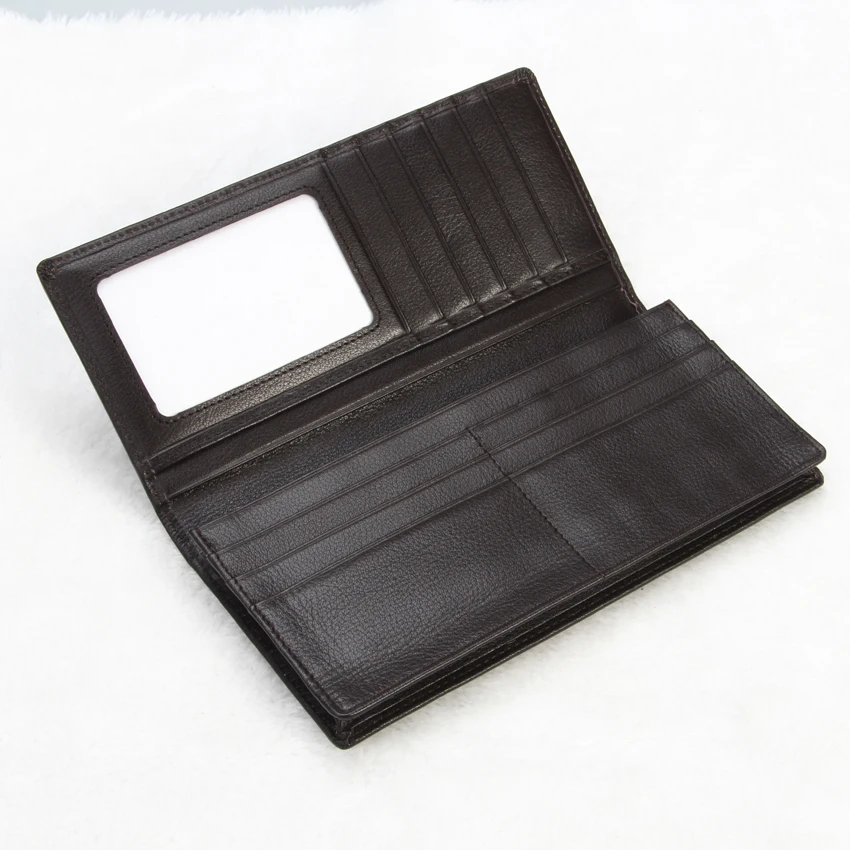 Заводской заказ Новый кожаный мужской длинный кошелек черный Мульти-слот бумажник костюм сумка
