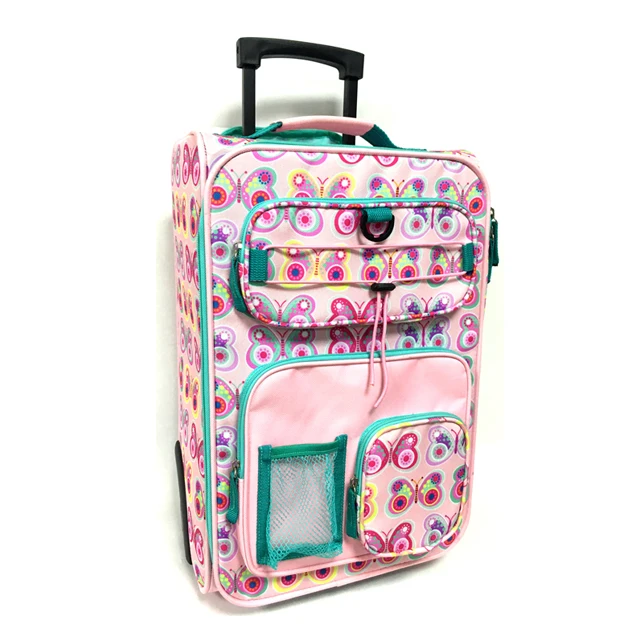 Kids Carry On Travel Upright Suitcase Rolling Luggage for girls Children