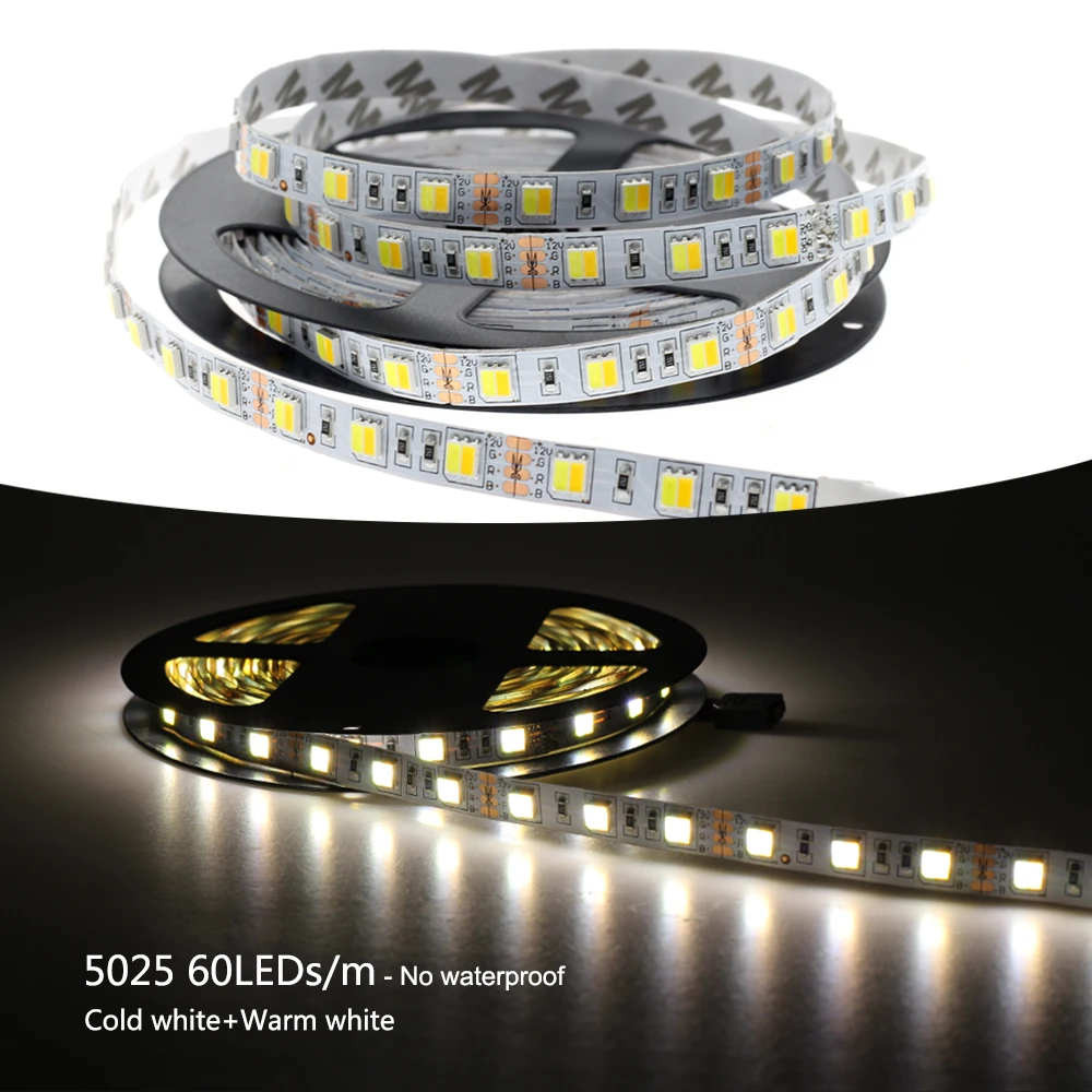 Custom bicolor 12v flexible 5730 warm white cool white led strip any mix of colors blue and white