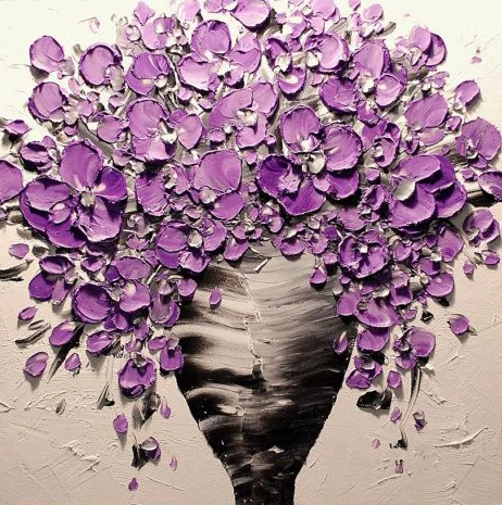 Knife oil painting modern canvas home decor flower wall painting