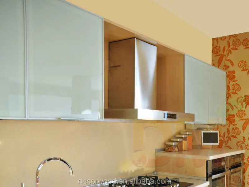 French cream white matte designed custom made kitchen cabinet with small island