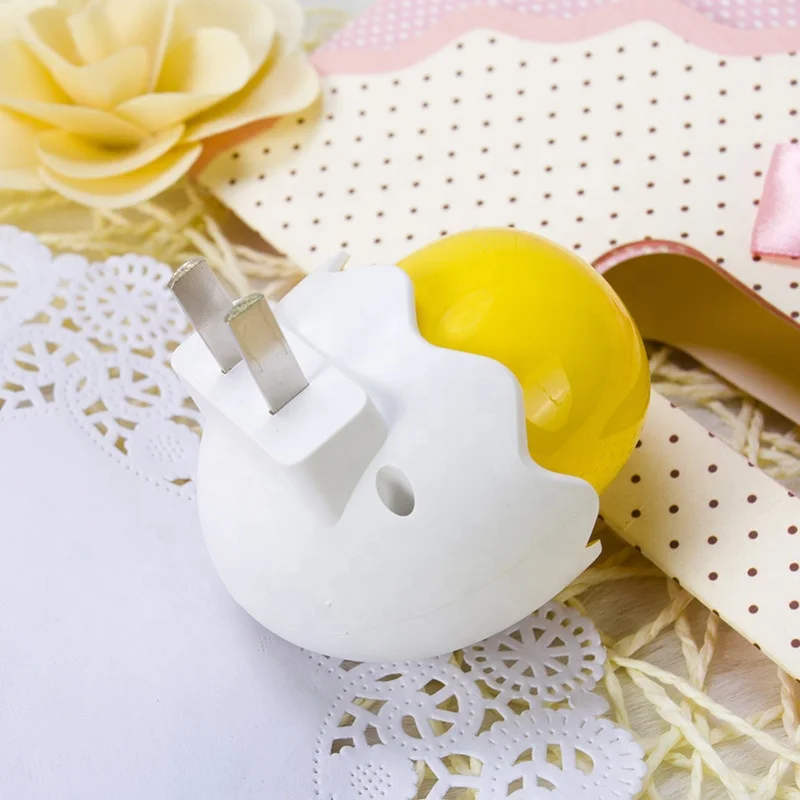 New Intelligent LED Light Controlled Induction Cute Yellow Chick Egg Lamp