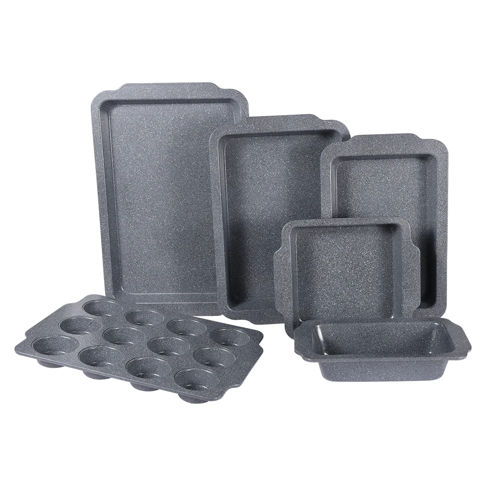
K-558-GMC stone coating Bakeware Sets Amazon hot sale carton steel with non-stick Coating 