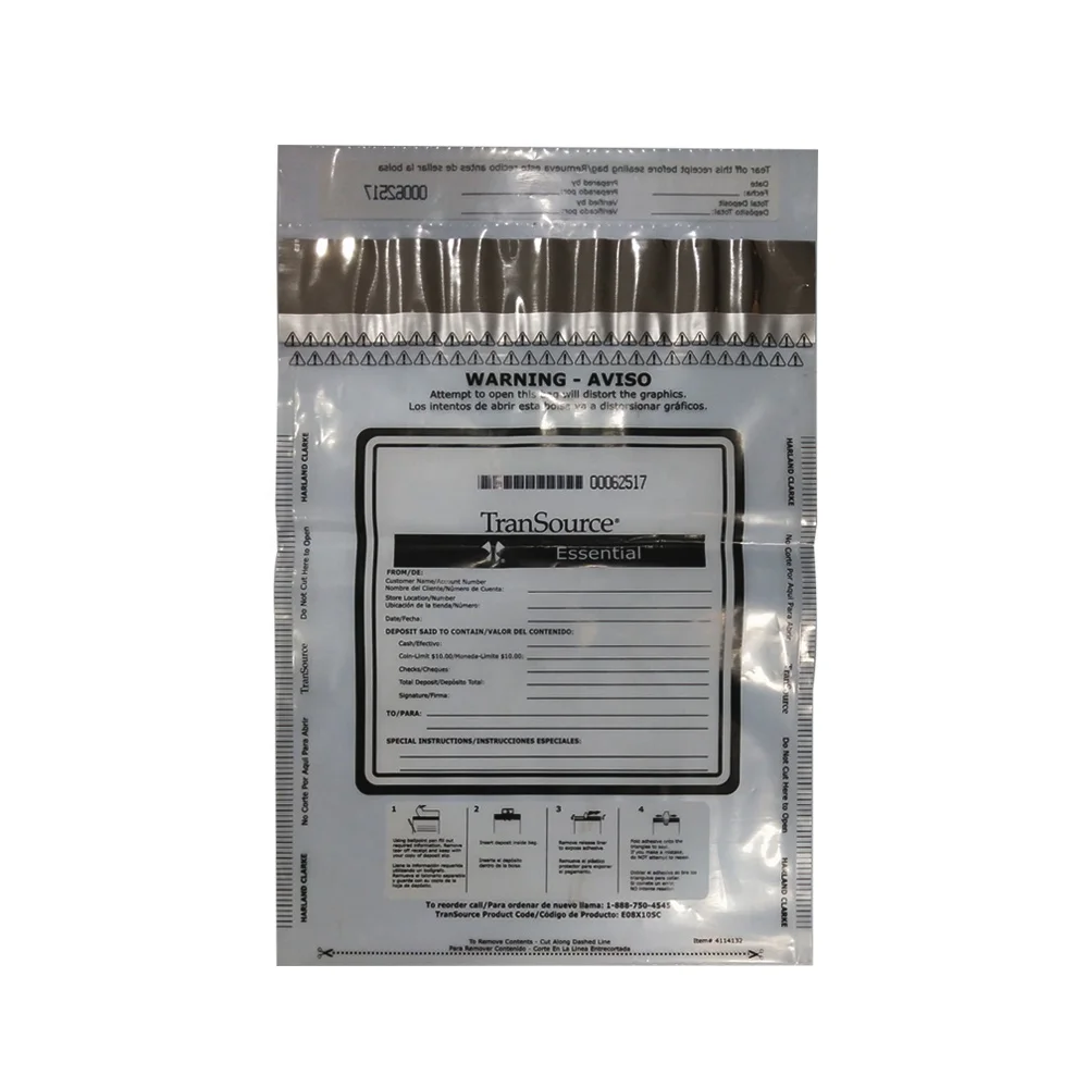 Tamper proof evident security sealing cash bag for bank