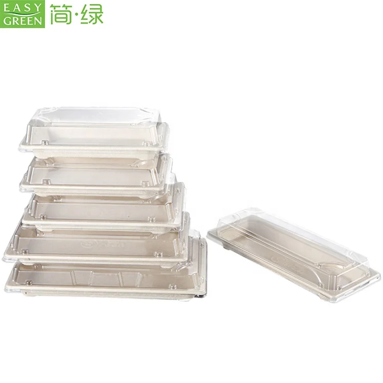  Easy Green takeaway disposable biodegradable sushi tray with lid