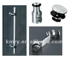 New Design SS304 Roller Line-shape Frameless Tempered Glass Sliding Barn Door With Hardware (KD8013)