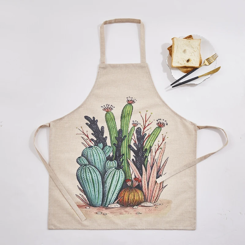 Logo Printed soft polyester fabric chef professional bakery apron kitchen cooking clothes