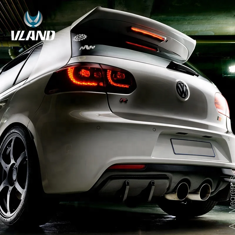 Running Sequential Indicators Emark Certification  2008-2013 Tail Lamp MK6 Red Tinted Tail Light For VW Golf 6