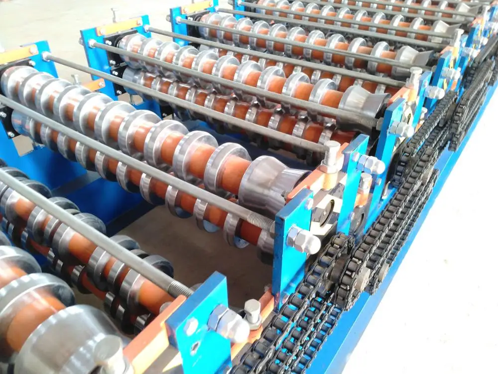 double layer metal roof panel corrugated shape tile and wall use roll forming machine