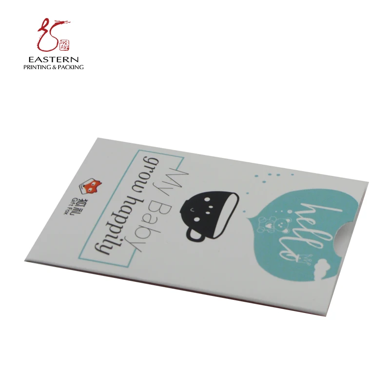 Custom Printing Information Protecting Paper Credit Card Holder or Gift Card Holder