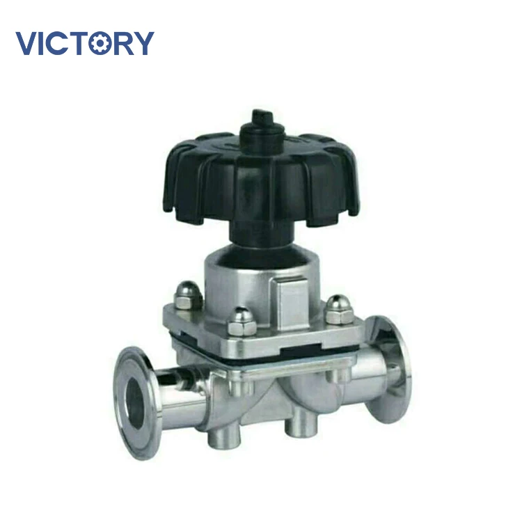 Sanitary Manual Diaphragm Valve Chuck fast loading Butt welding Connection