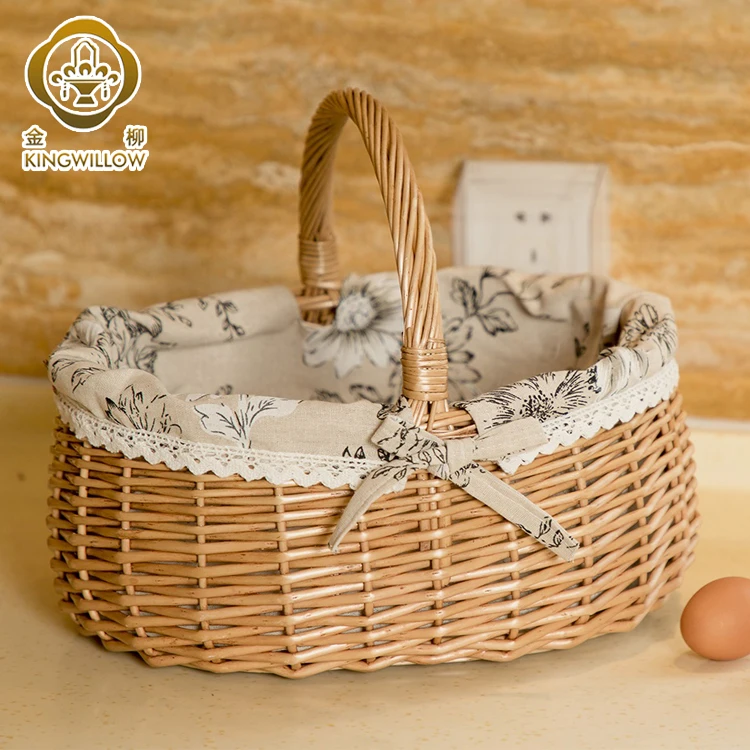 Big promotion 2021 handmade basket wicker woven storage basket picnic basket with handle