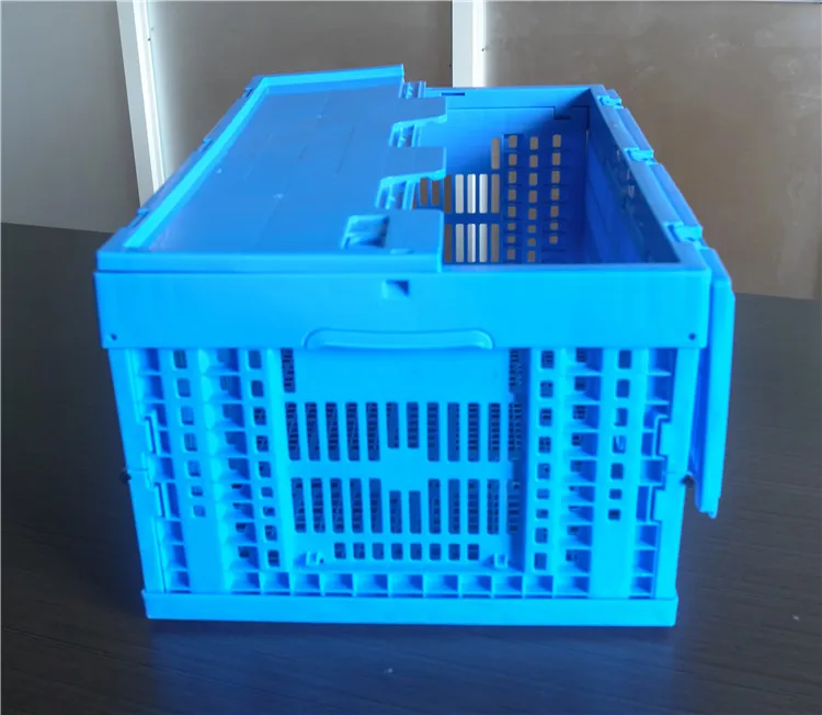 food grade stackable plastic fruit foldable vegetable basket ventilated container crates with lid