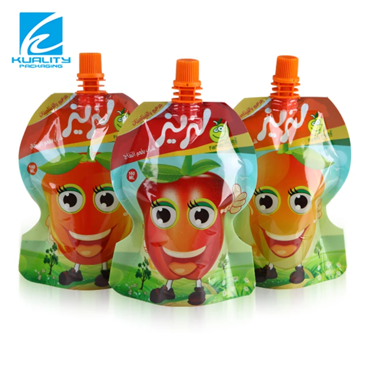 Popularity Spout Pouches Fruit Juice Bags Packaging Gravure Printing Beverage Spout Top Accept