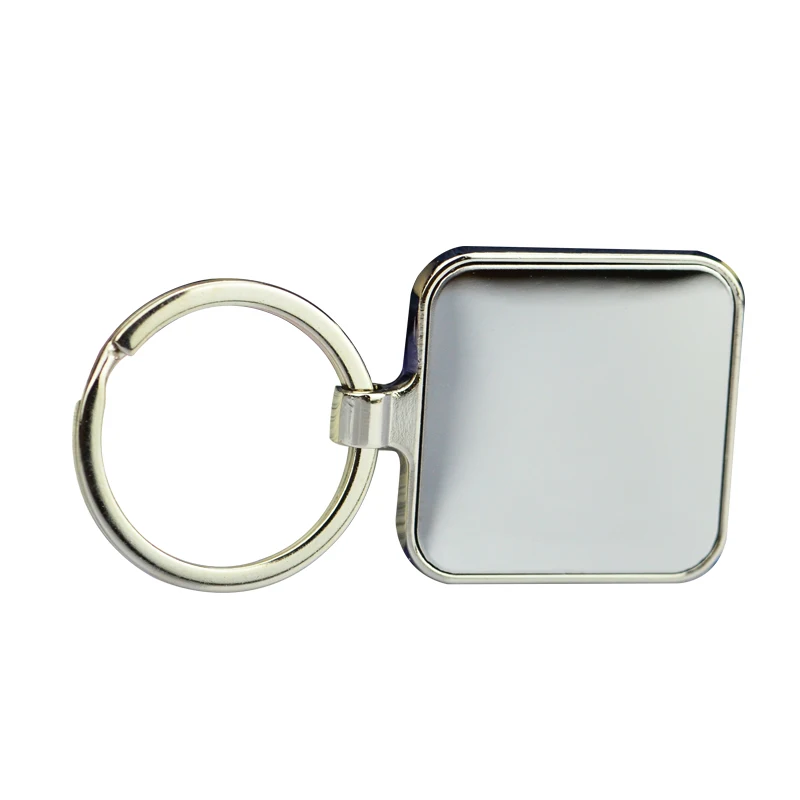 Promotion Plain Metal Rings For Key Chain Custom Metallic Men Square Keychain Stainless Steel
