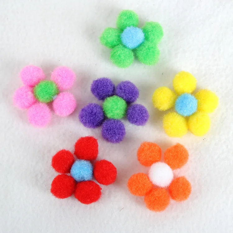Wholesale Multi Size Colorful Pompoms DIY Dolls Garment Handmade Material Soft Fluffy Pom Poms Ball For DIY Kids Toy Accessories