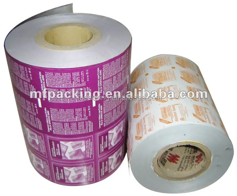 food grade paper aluminum foil packet Aluminium/alu foil wrapping chocolate Alcohol Swabs butter Salt Sugar
