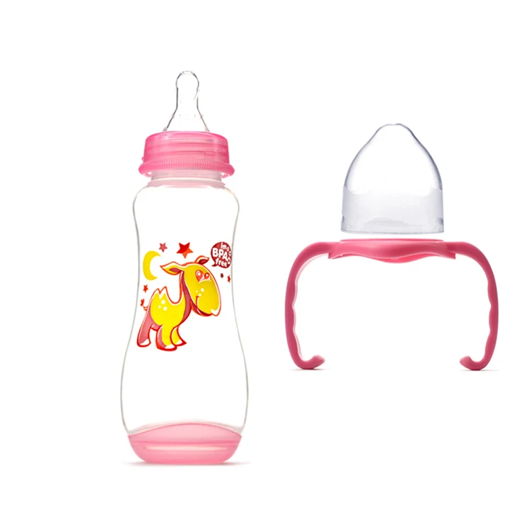 
2021 Hot Sale Food Grade PP Plastic Baby Nursing Bottles Standard Neck 240ML Baby Feeding Bottle 