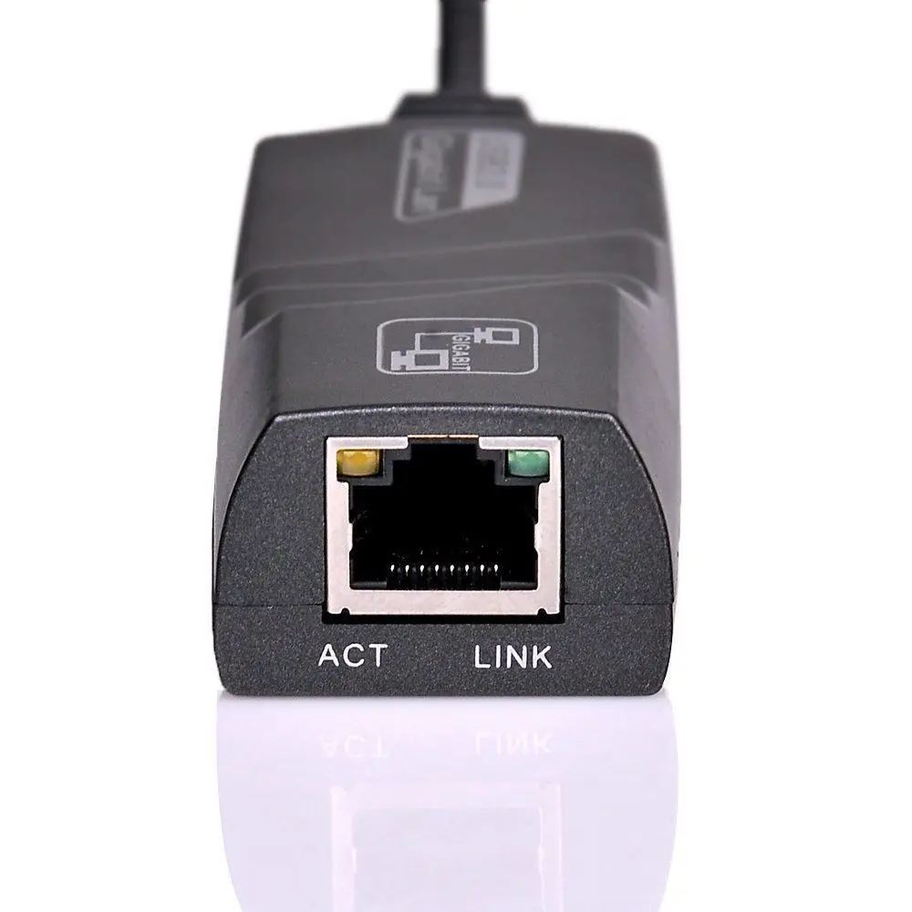 Hot-sale Black USB 3.0 10/100/1000Mbps Gigabit Ethernet RJ45 External Network Card LAN Adapter Connector One USB port