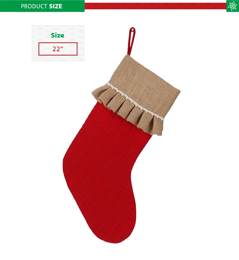 new item indoor hanging decoration burlap wool blank christmas stockings for custom