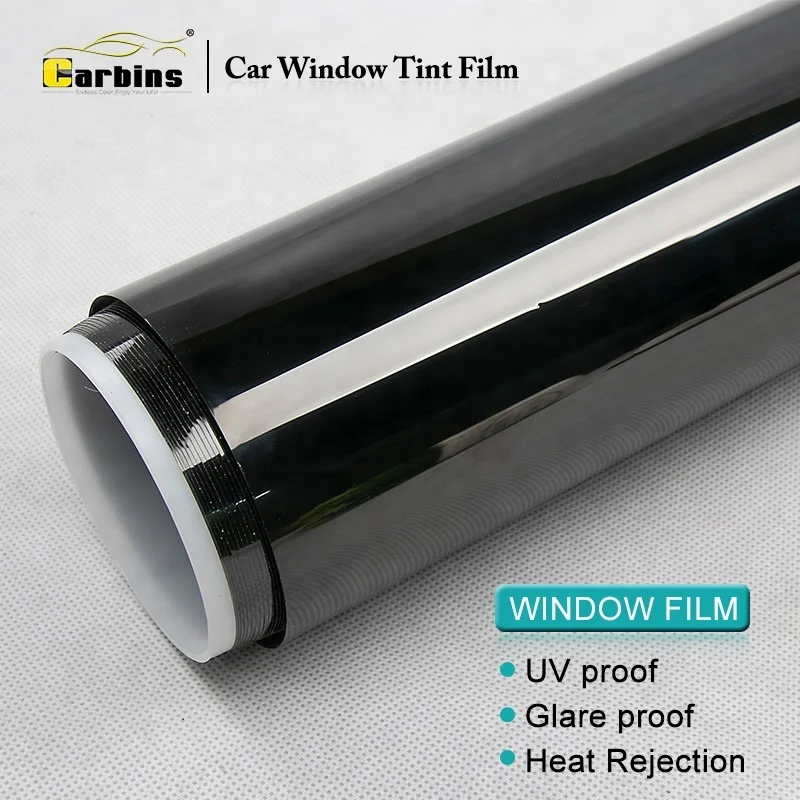 Sun Protection Self-adhesive Car Glass Window Side Rear Film Heat/UV Rejection Durable PET Foil  20% VLT Charcoal Black
