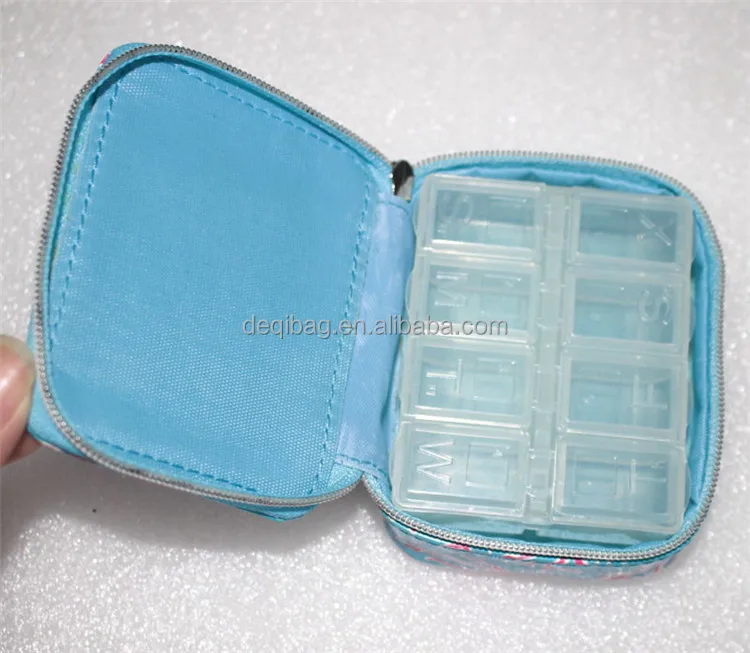 7 Days Travel Custom Small Medical Portable Pill Box Cases Pill Organizer Case Weekly Pill Box Compact Size for Vitamin