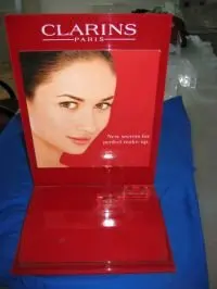 Wholesale black base clear acrylic cosmetic display, custom acrylic cosmetic display