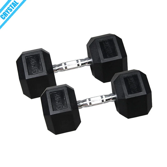 SJ-223-2 High quality Gym equipment Hexagonal Rubber Dumbbell wholesale