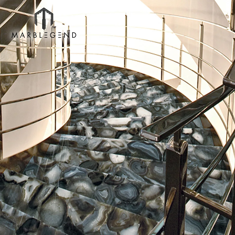 Натуральный Бразильский драгоценный камень, напольная плитка, дизайн, Синий Агат, каменная плита