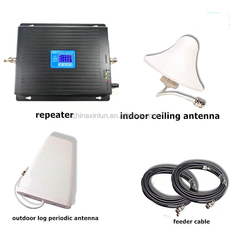 High gain 70dBi 900-1800-2100 3G 4G LTE Tri Band Mobile Signal Booster Repeater Amplifier