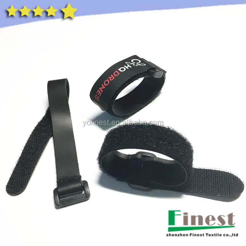 Non Slip Nylon Hook Loop Ties Full Rubberized Battery Strap with Logo