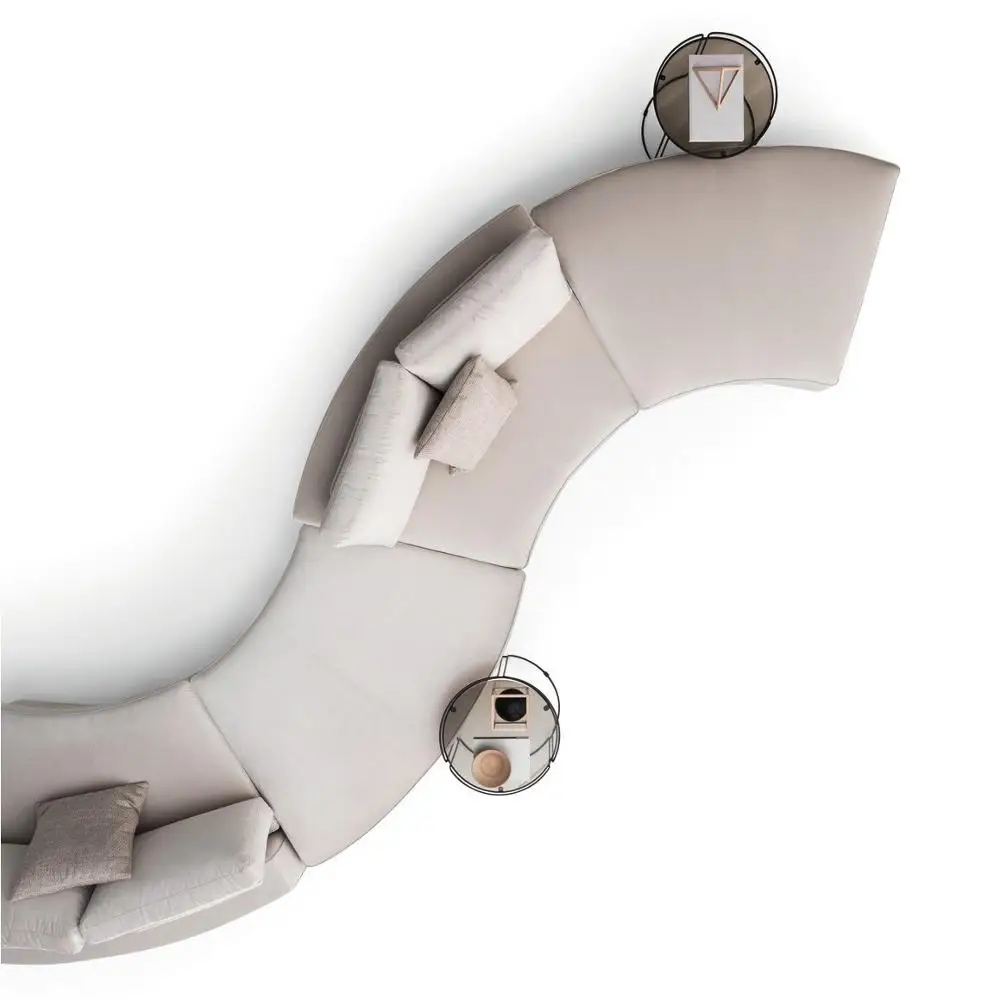 Design Fabric Sofa Set 5 Seater Modern Lounge round Sofa