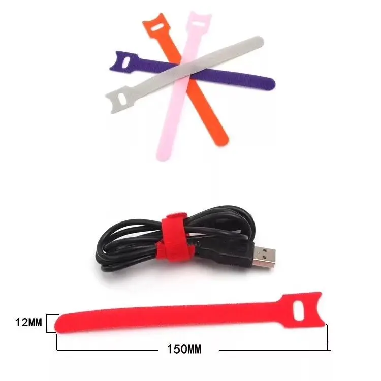Reusable Cable Ties Management Straps /Adjustable Fastener Cable Strap Hook and Loop Cord Ties