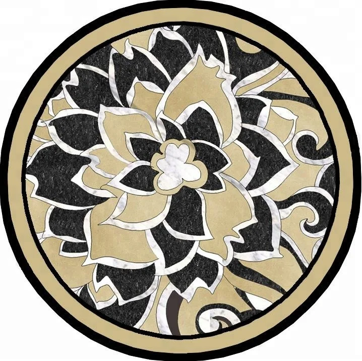 Decorstone24 Factory Directly Waterjet Round Marble Floor Medallions Patterns