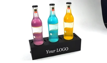 Light Bar Luminous Beer Glorifier Rechargeable Bottle Stand Acrylic Led Light Bottle Holder Bar Shelf