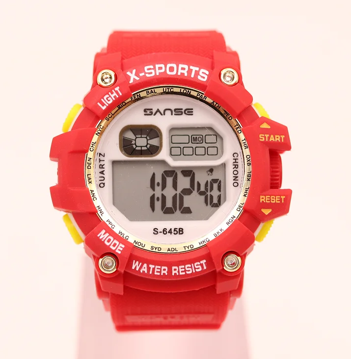 SANSE S-645B new colorful high quality waterproof digital transparent wrist watch factory price relojes South America