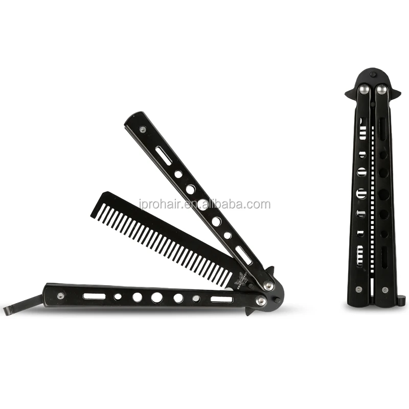 Metal Stainless Steel Practice Training Butterfly Knife Comb