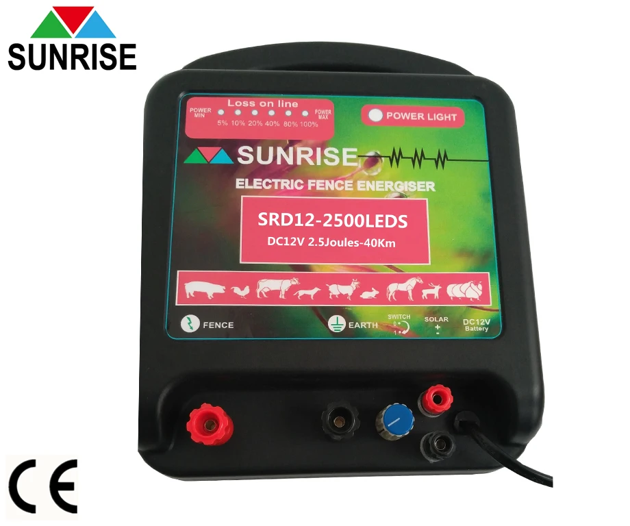 
PV protection Solar & battery electric fence energizer electric fencer 12 v battery fence energizer 