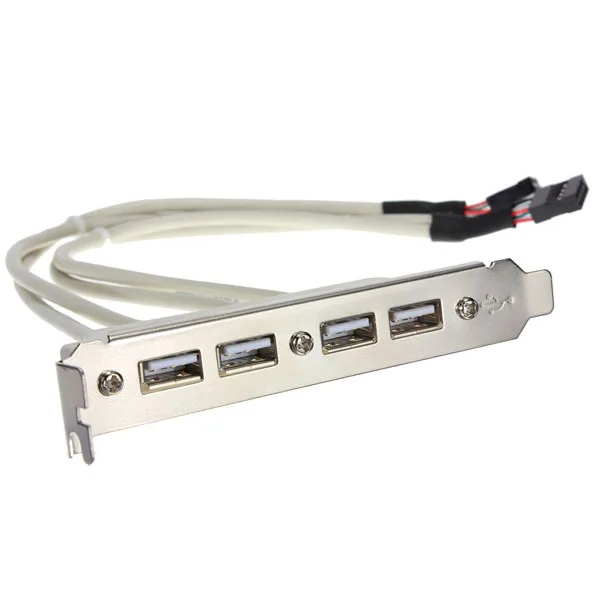 USB 2.0 Extender Cable 4 Ports USB 2.0 Female Screw to Motherboard 9pin Header Panel Mount Cable