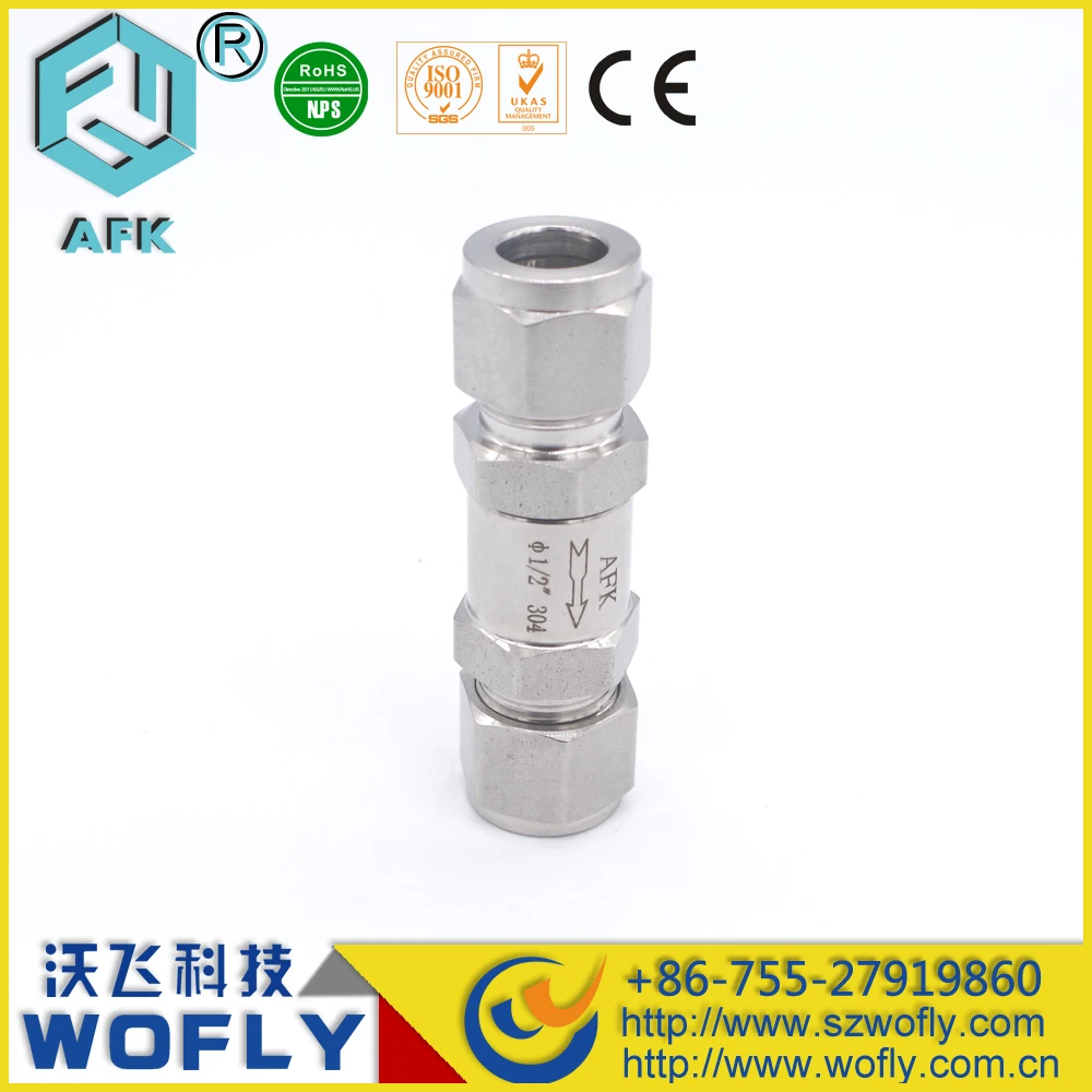 wolfy AFK OD Compression Connection Air Compressor Gas Check Valve Stainless Steel 3/8
